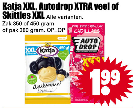 Katja   snoep, drop folder aanbieding bij  Dirk - details