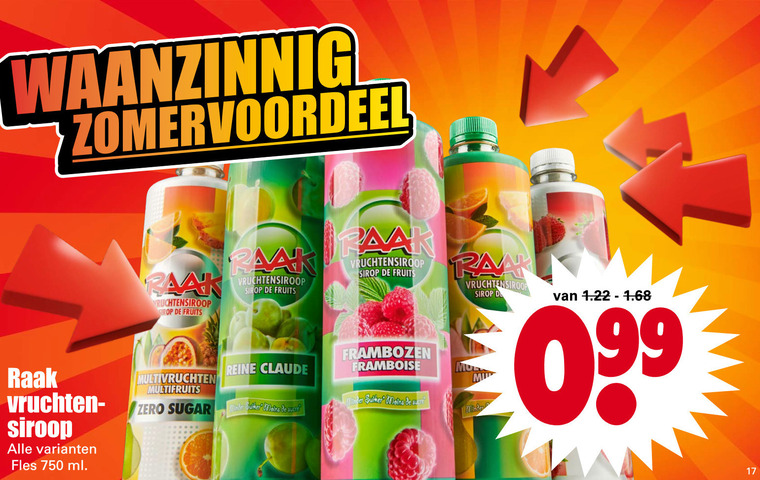 Raak   limonadesiroop folder aanbieding bij  Dirk - details