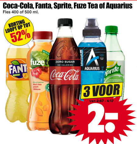 Sprite   frisdrank, cola folder aanbieding bij  Dirk - details