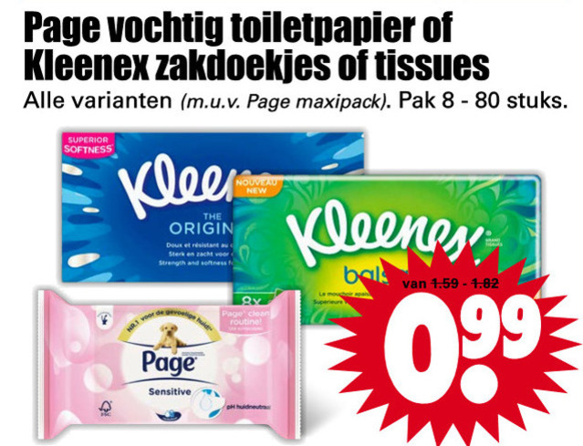 Kleenex   tissue, zakdoek folder aanbieding bij  Dirk - details