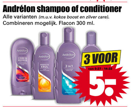 Andrelon   conditioner, shampoo folder aanbieding bij  Dirk - details