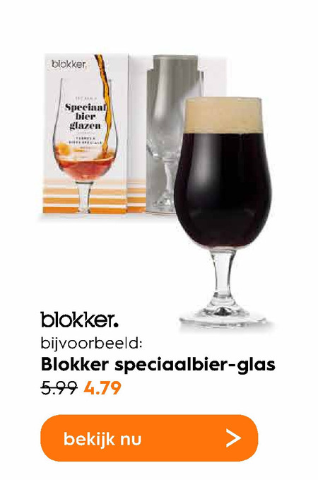 Blokker Huismerk   bierglas folder aanbieding bij  Blokker - details