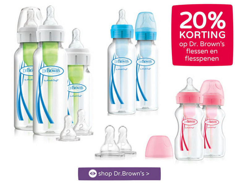 Dr Browns   flesspeen, babyflesje folder aanbieding bij  Prenatal - details