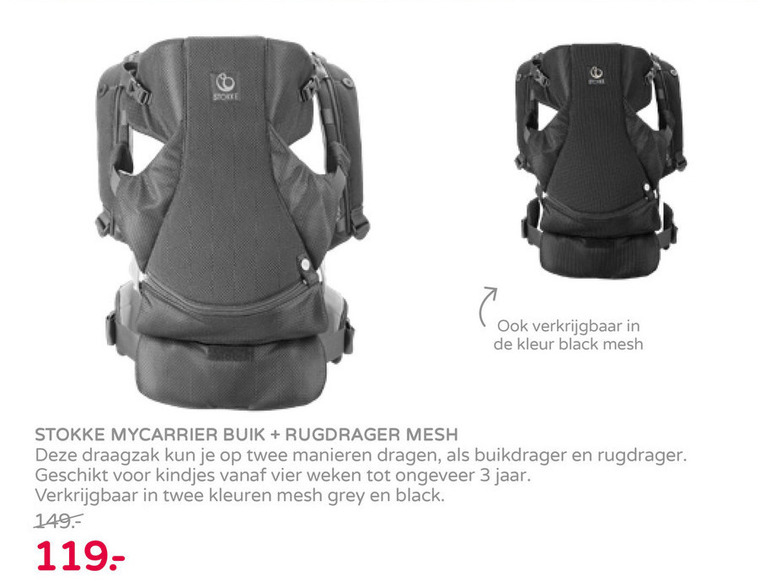 Stokke   babydraagzak folder aanbieding bij  Prenatal - details