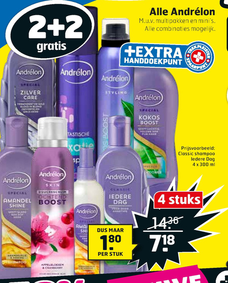 Andrelon   hairspray, conditioner folder aanbieding bij  Trekpleister - details