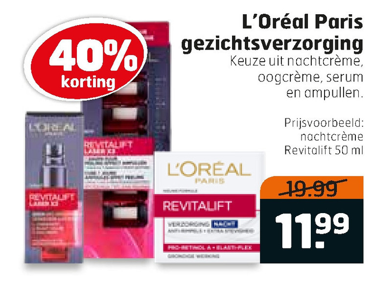 L Oreal   dagcreme, nachtcreme folder aanbieding bij  Trekpleister - details