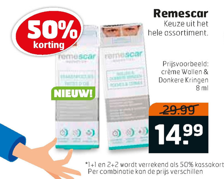 Remescar   gezichtsverzorging folder aanbieding bij  Trekpleister - details