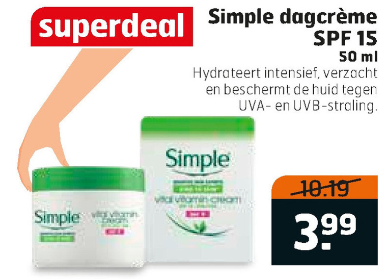 Simple   dagcreme folder aanbieding bij  Trekpleister - details