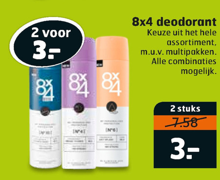 8x4   deodorant folder aanbieding bij  Trekpleister - details