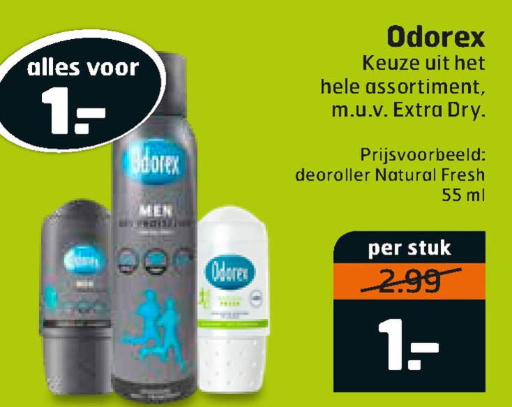 Odorex   deodorant folder aanbieding bij  Trekpleister - details