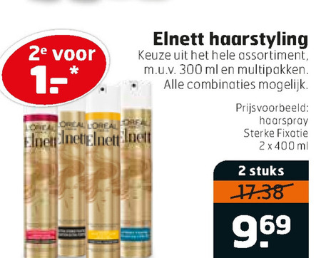 Elnett   hairspray folder aanbieding bij  Trekpleister - details