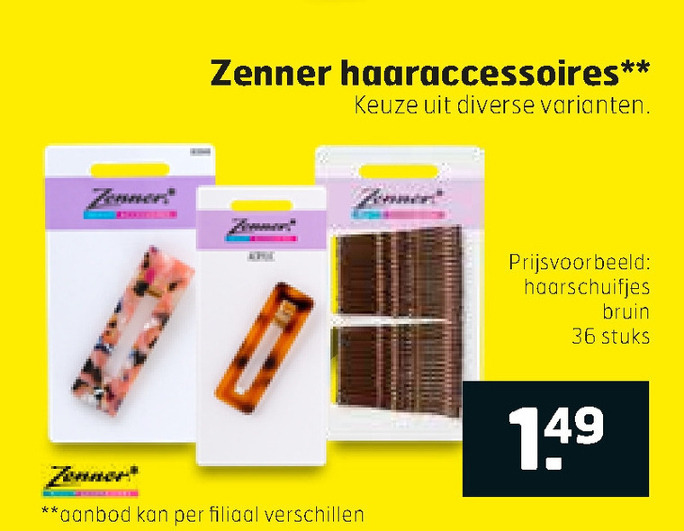 Zelfrespect eeuw regionaal Zenner haarspeldje folder aanbieding bij Trekpleister - details