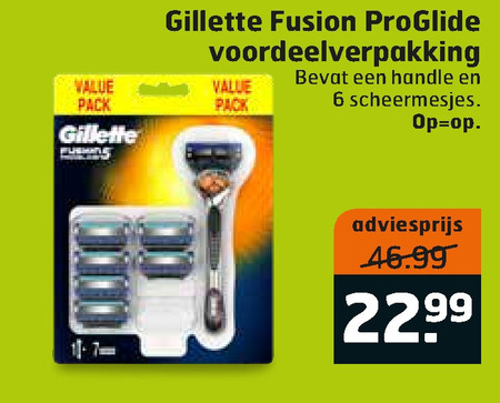 Gillette   scheermesjes, heren handscheerapparaat folder aanbieding bij  Trekpleister - details