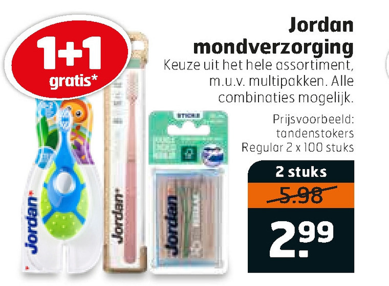 Etna heroïsch Oude man Jordan tandenstokers, tandenborstel folder aanbieding bij Trekpleister -  details