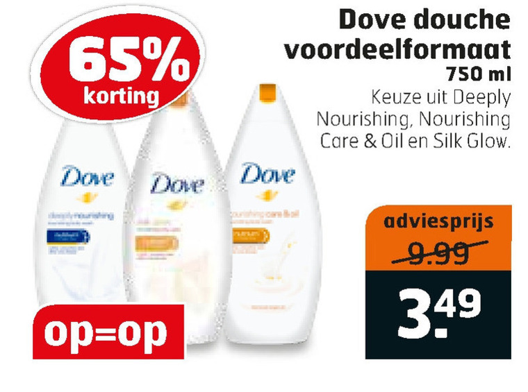 Dove   douchegel folder aanbieding bij  Trekpleister - details