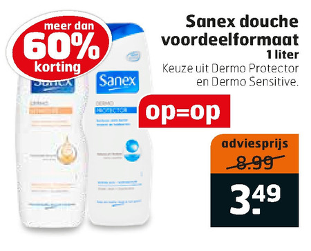 Sanex   douchegel folder aanbieding bij  Trekpleister - details