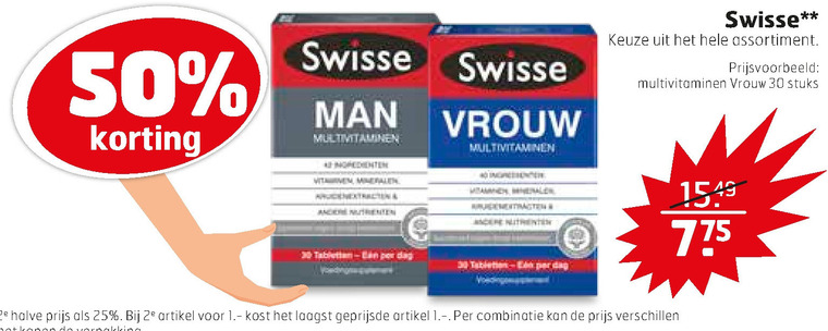 Swisse   multivitaminen folder aanbieding bij  Trekpleister - details