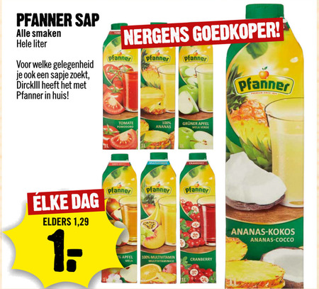 Pfanner   fruitdrank folder aanbieding bij  Dirck III - details