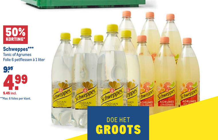 Schweppes   frisdrank folder aanbieding bij  Makro - details