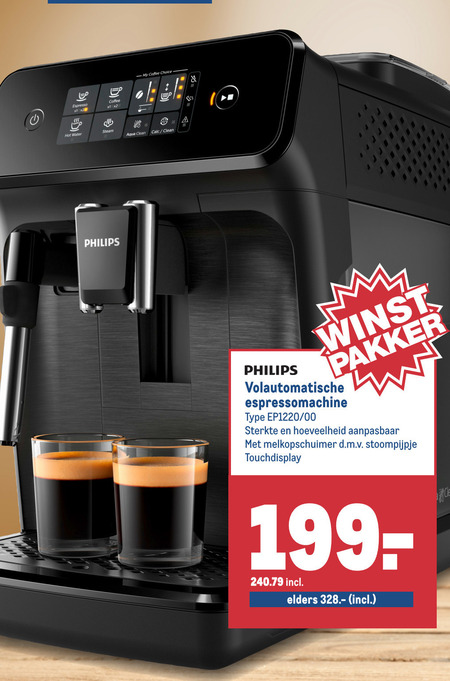 Philips   espressoapparaat folder aanbieding bij  Makro - details