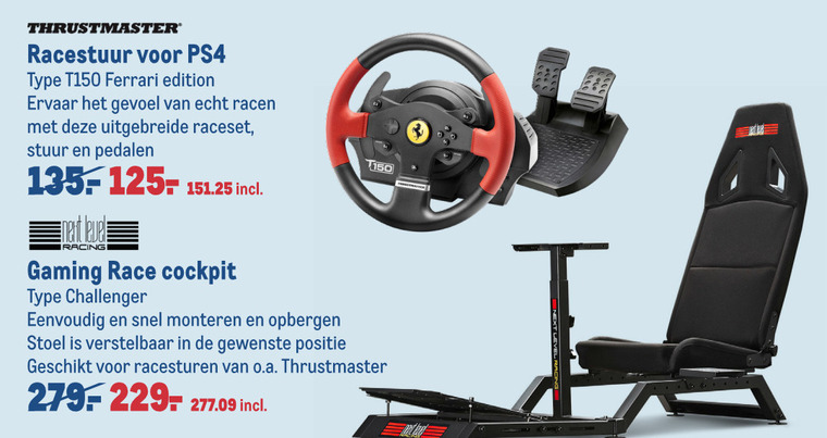 Thrustmaster   racestuur folder aanbieding bij  Makro - details