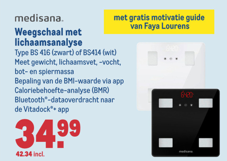 Medisana   weegschaal folder aanbieding bij  Makro - details