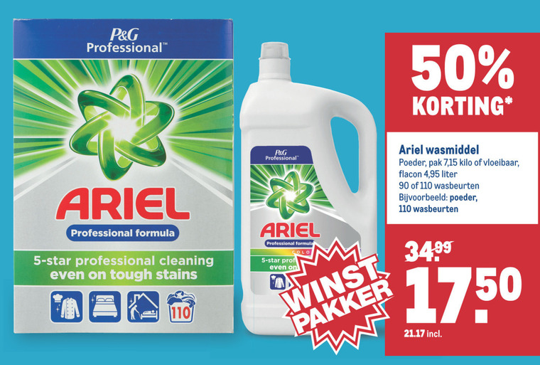 Ariel   wasmiddel folder aanbieding bij  Makro - details