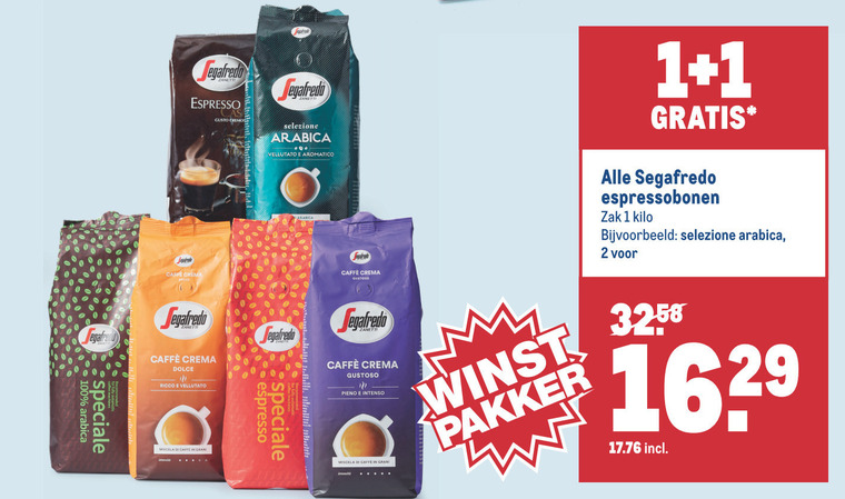 Segafredo   koffiebonen folder aanbieding bij  Makro - details