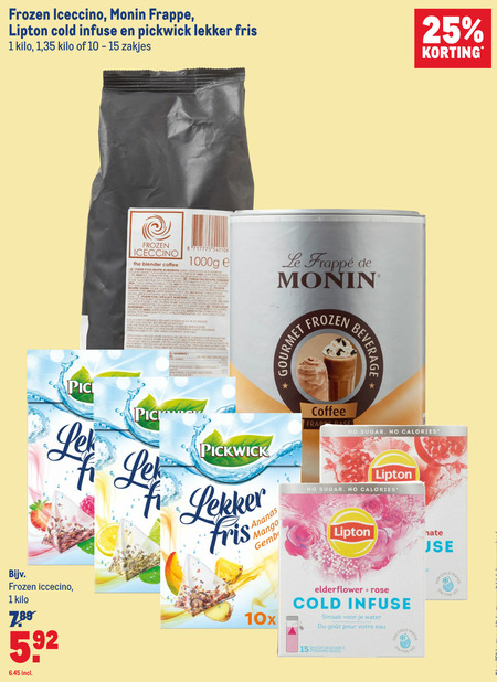 Lipton   thee, ijskoffie folder aanbieding bij  Makro - details