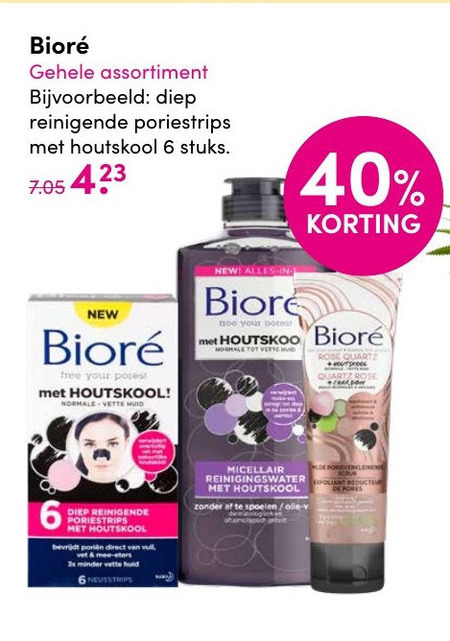 Biore   gezichtsmasker, gezichtsreiniging folder aanbieding bij  DA - details