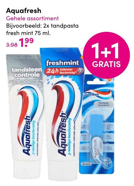 Aquafresh   tandpasta folder aanbieding bij  DA - details