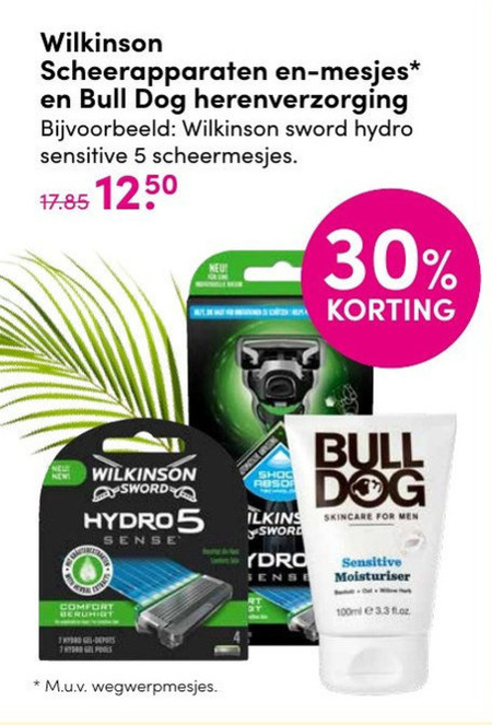 Wilkinson   heren handscheerapparaat, scheermesjes folder aanbieding bij  DA - details