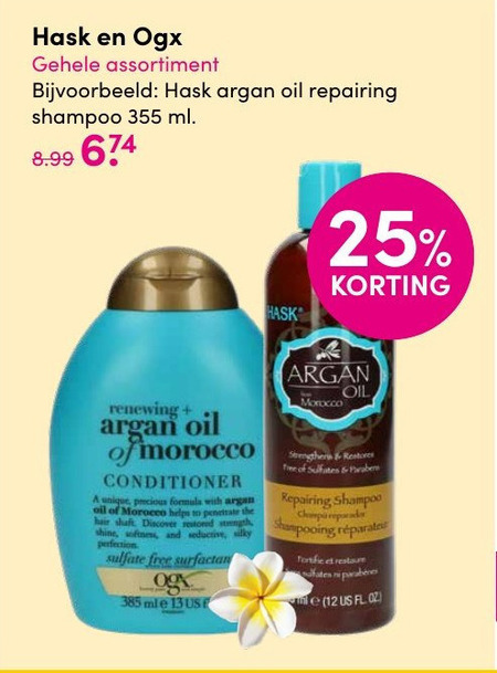 HASK   shampoo, conditioner folder aanbieding bij  DA - details