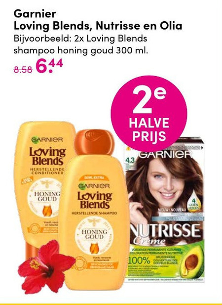 Garnier Olia   haarkleuring, conditioner folder aanbieding bij  DA - details