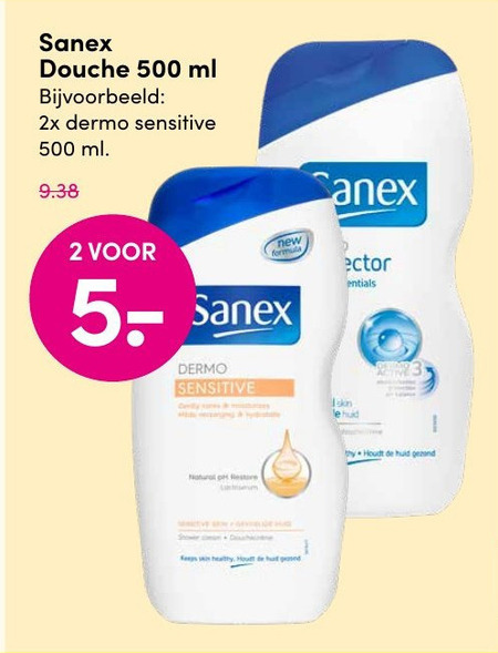 Sanex   douchegel folder aanbieding bij  DA - details