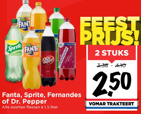 Fanta   frisdrank, cola folder aanbieding bij  Vomar - details