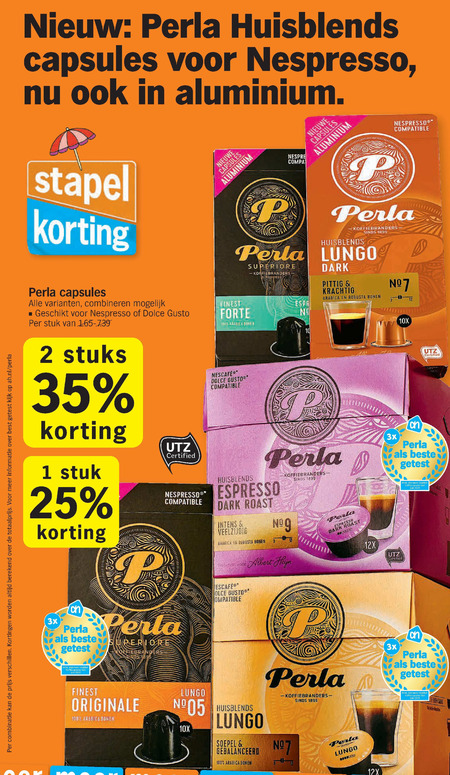 Perla   dolce gusto capsules, koffiecups folder aanbieding bij  Albert Heijn - details