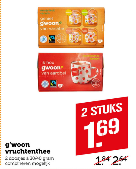 Gwoon   thee folder aanbieding bij  Coop - details