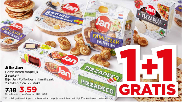 Jan   poffertjes, pannenkoek folder aanbieding bij  Plus - details