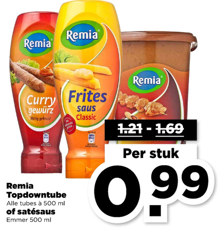 Remia   tomatenketchup, satesaus folder aanbieding bij  Plus - details