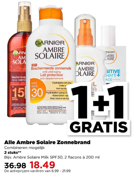 Ambre Solaire   aftersun, zonnebrandolie folder aanbieding bij  Plus - details