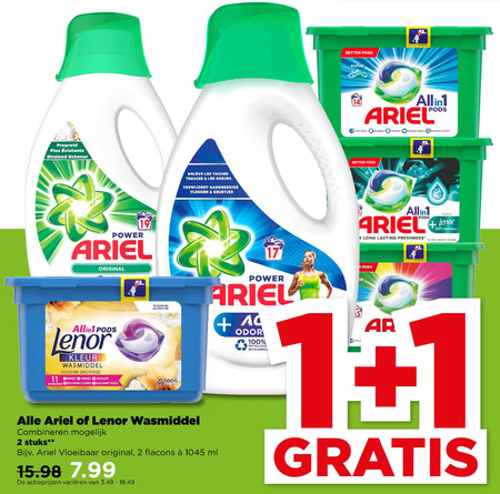 Lenor   wasmiddel folder aanbieding bij  Plus - details