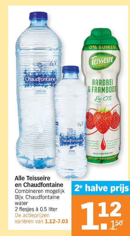 Chaudfontaine   fruitdrank, limonadesiroop folder aanbieding bij  Albert Heijn - details