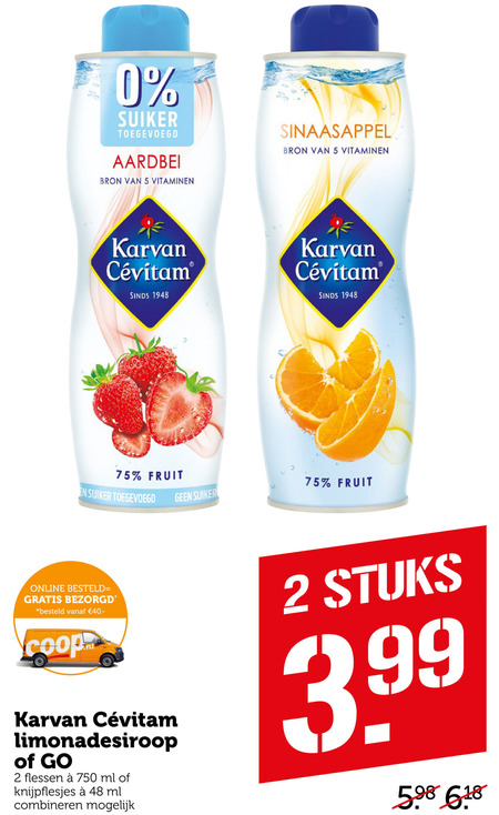 Karvan Cevitam   limonadesiroop folder aanbieding bij  Coop - details