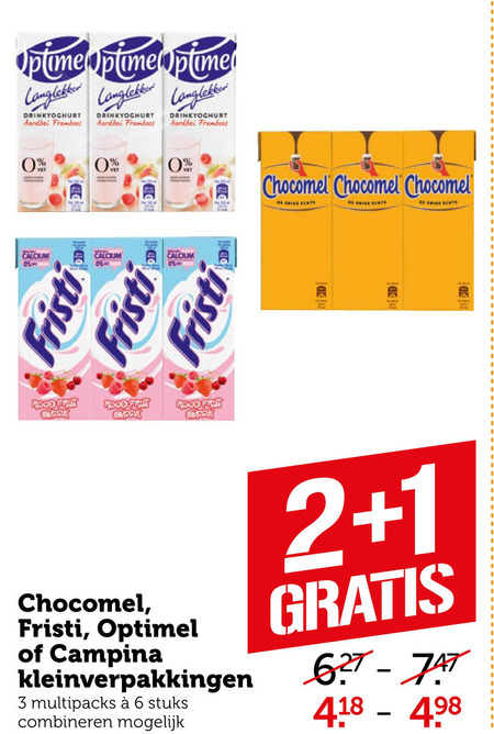 Optimel   chocolademelk, drinkyoghurt folder aanbieding bij  Coop - details