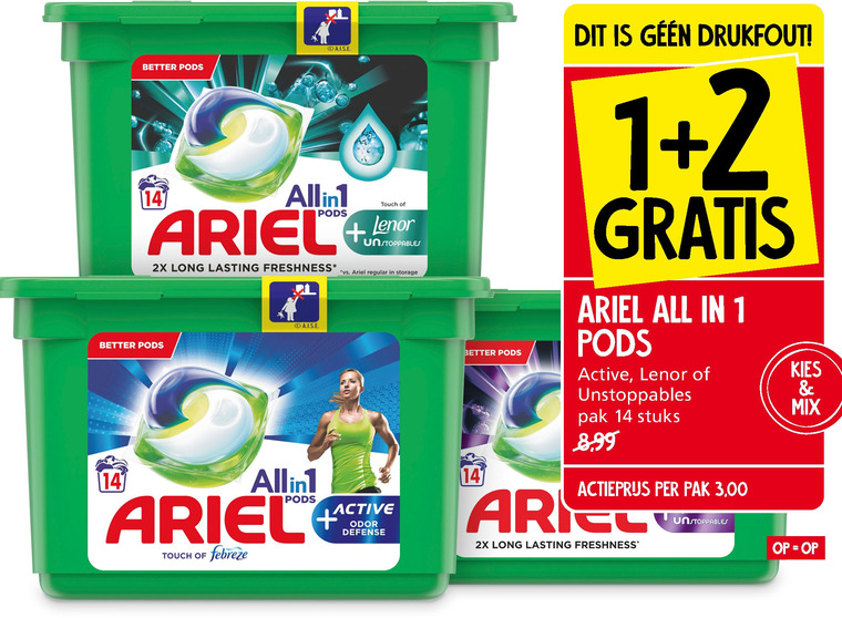 Ariel   wasmiddel folder aanbieding bij  Jan Linders - details