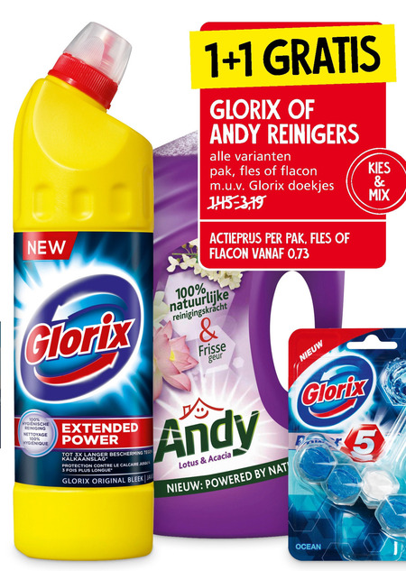 Glorix   bleekmiddel, toiletblok folder aanbieding bij  Jan Linders - details