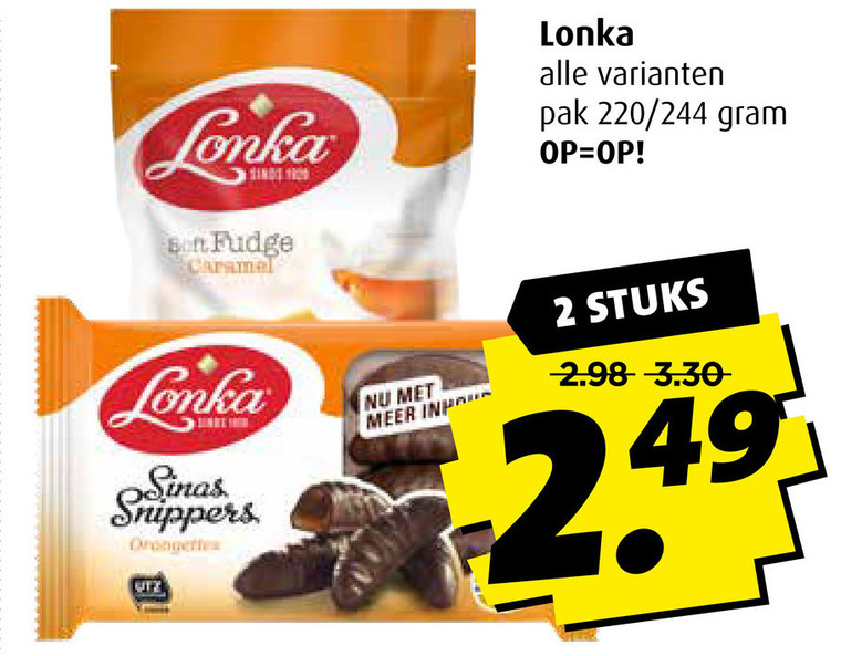 Lonka   fudge, noga folder aanbieding bij  Boni - details