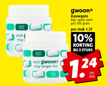 Gwoon   kauwgom folder aanbieding bij  Boni - details