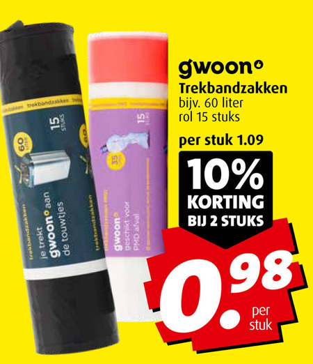 Gwoon   afvalzak folder aanbieding bij  Boni - details